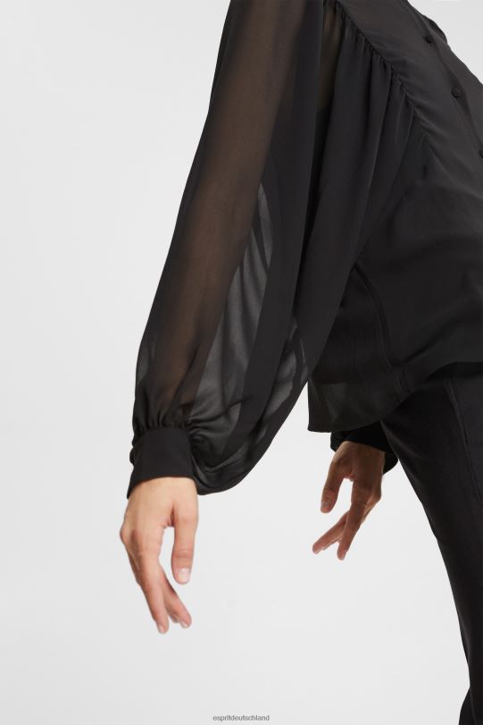 Frauen Esprit Schwarz weite Chiffonbluse Blusen 0BN00426