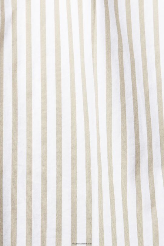 Frauen Esprit Weiß Lange gestreifte gewebte Bluse Blusen 0BN00397