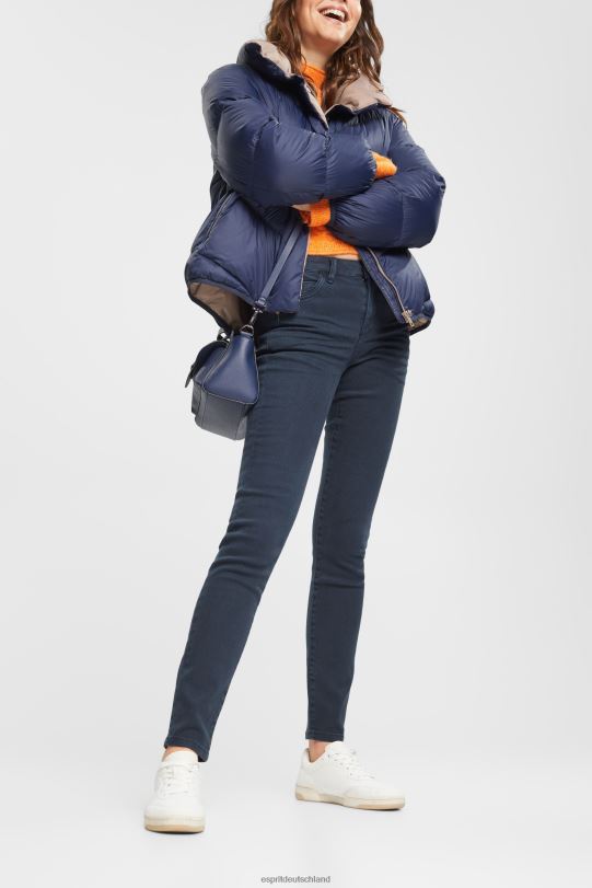 Frauen Esprit Petrolblau Slim-Fit-Stretchjeans mit mittelhohem Bund Denim 0BN00565