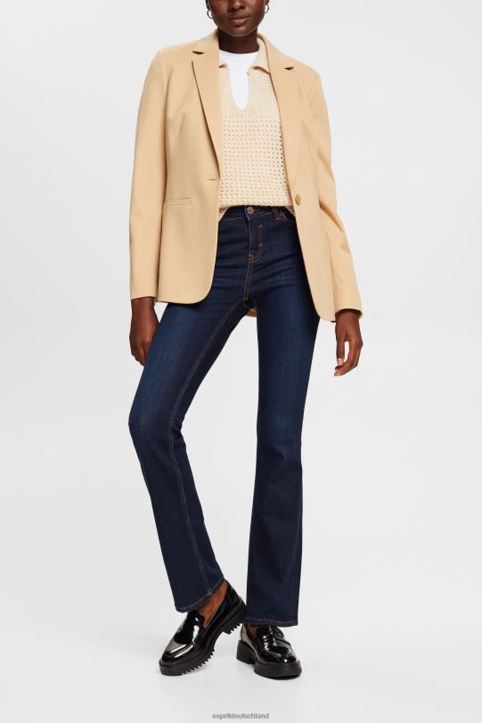 Frauen Esprit blaue dunkle Waschung Skinny-Bootcut-Jeans mit hohem Bund Denim 0BN00338