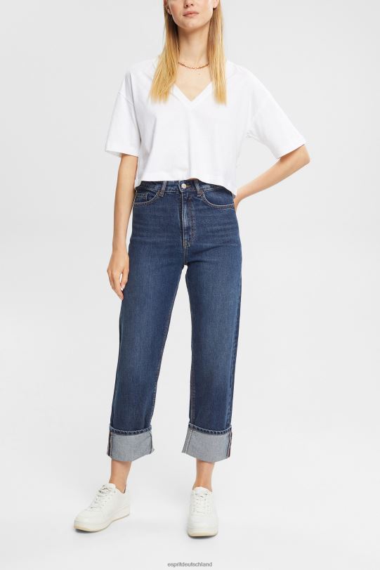 Frauen Esprit blaue mittlere Waschung Mittelhohe Jeans mit entspannter Passform Denim 0BN00325