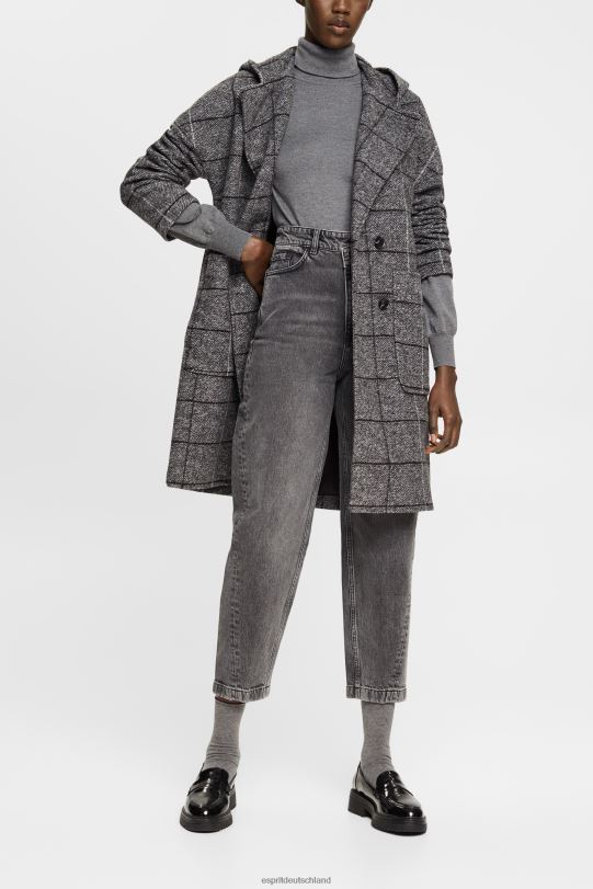 Frauen Esprit schwarze mittlere Waschung Jeans im Banana-Fit mit asymmetrischem Bund Denim 0BN00339