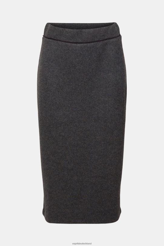 Frauen Esprit Anthrazit Bleistiftrock aus Rippstrick die Röcke 0BN00431