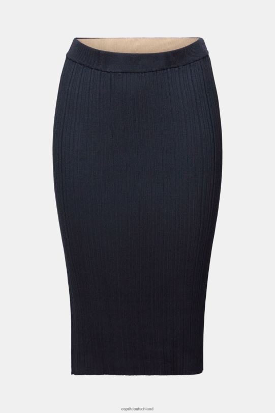 Frauen Esprit Petrolblau Midirock aus Rippstrick die Röcke 0BN0021
