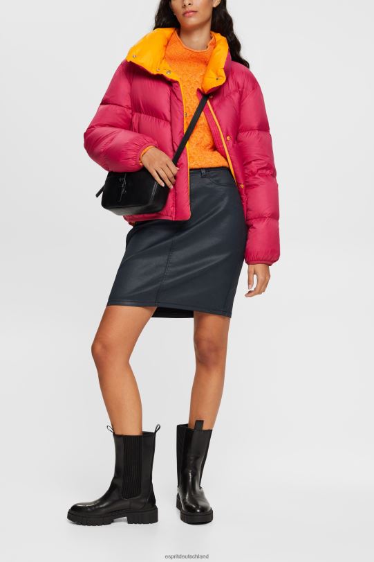 Frauen Esprit Schwarz Midirock in Lederoptik die Röcke 0BN00443