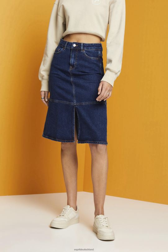Frauen Esprit blaue mittlere Waschung Knielanger Jeansrock die Röcke 0BN00269