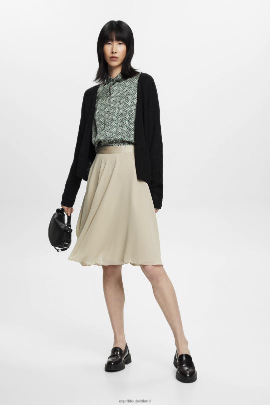 Frauen Esprit staubiges Grün Knielanger Chiffonrock die Röcke 0BN00279