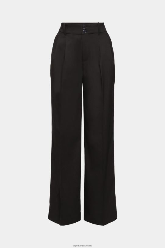 Frauen Esprit Schwarz Hose mit hohem Bund und weitem Bein Hosen 0BN00246
