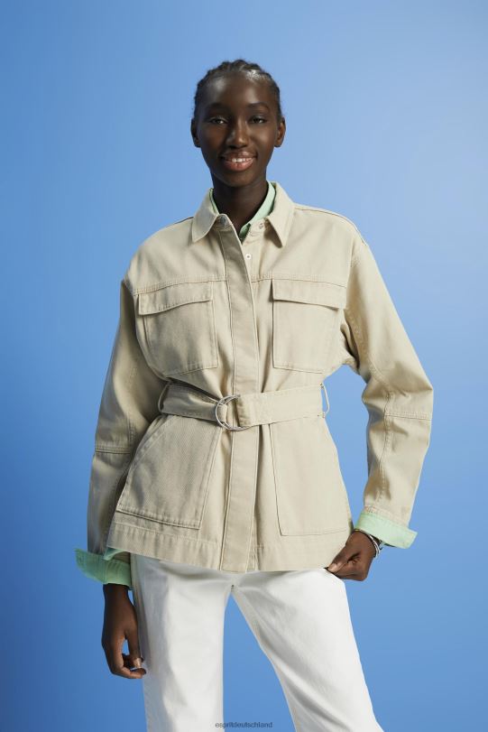 Frauen Esprit Sand Jacke aus Twill mit Gürtel Jacken 0BN00292
