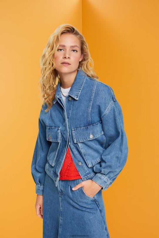 Frauen Esprit blaue mittlere Waschung Jeansjacke Jacken 0BN00549