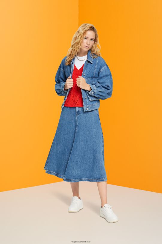 Frauen Esprit blaue mittlere Waschung Jeansjacke Jacken 0BN00549