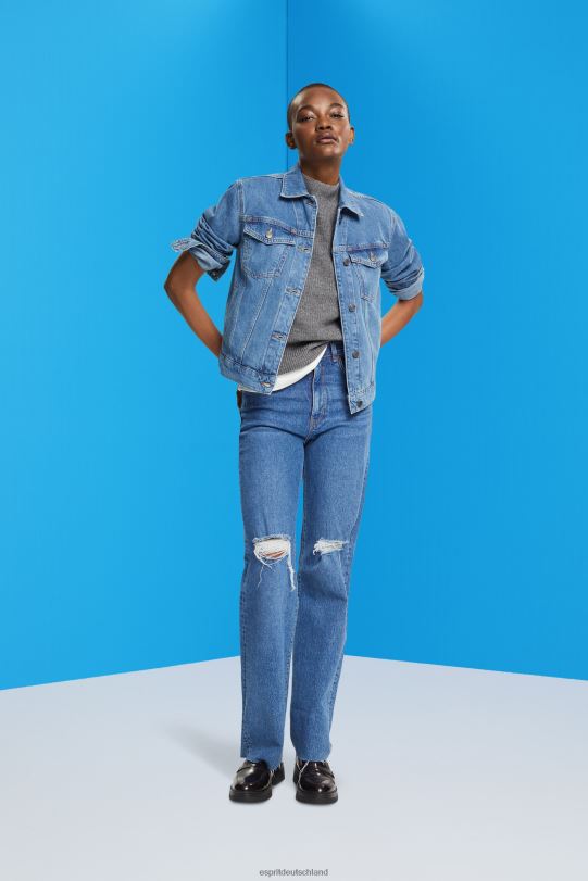 Frauen Esprit blaue mittlere Waschung Jeansjacke Jacken 0BN00553