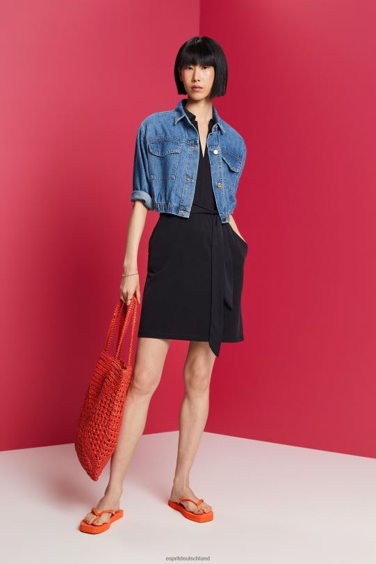 Frauen Esprit Anthrazit Midikleid mit V-Ausschnitt Kleider 0BN0073