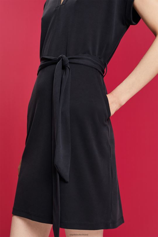 Frauen Esprit Anthrazit Midikleid mit V-Ausschnitt Kleider 0BN0073