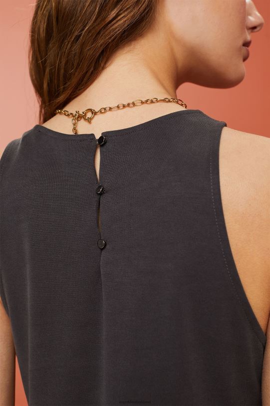 Frauen Esprit Anthrazit Tank-Midikleid aus einer Modalmischung Kleider 0BN0052