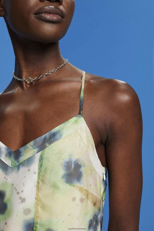 Frauen Esprit Gelb gemustertes Organza-Midikleid Kleider 0BN00197