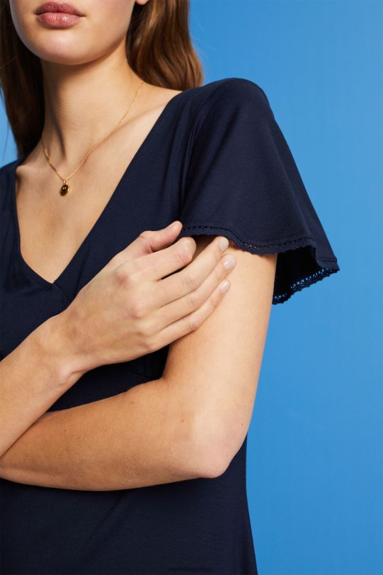 Frauen Esprit Marine Jerseykleid mit Glockenärmeln Kleider 0BN0064