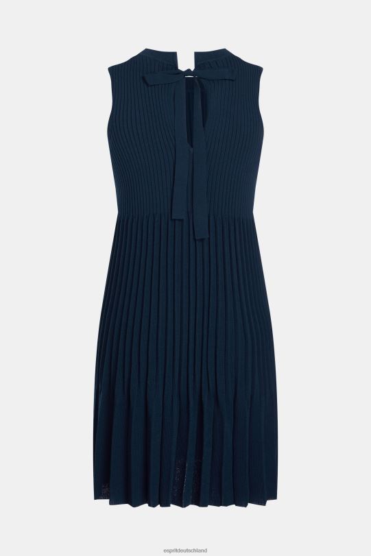 Frauen Esprit Marine Kleid mit plissierter Passform und ausgestelltem Schnitt Kleider 0BN00384