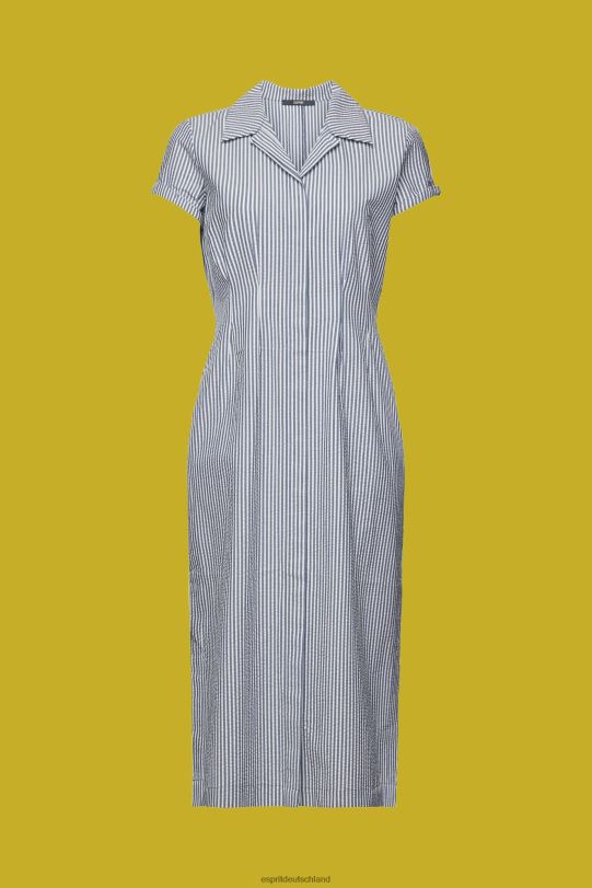 Frauen Esprit Marine Seersucker-Hemdkleid, 100 % Baumwolle Kleider 0BN00179