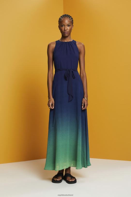 Frauen Esprit Marine ärmelloses Maxikleid mit durchgehendem Blumenmuster Kleider 0BN00258