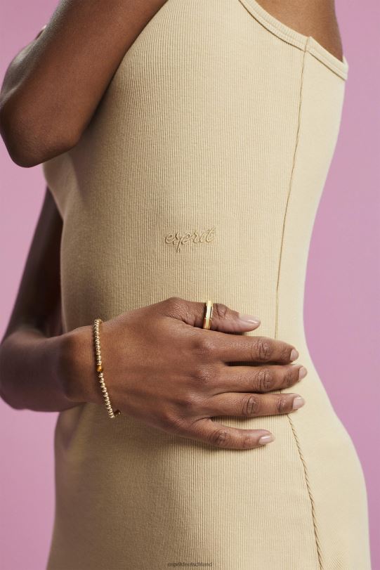 Frauen Esprit Sand Kleid aus geripptem Jersey Kleider 0BN00286