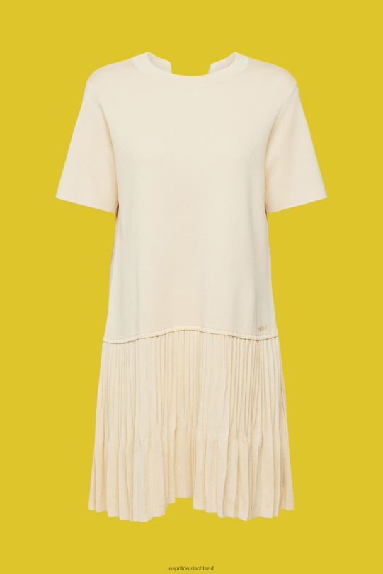 Frauen Esprit Sand Kleid mit plissiertem Schößchen Kleider 0BN00489