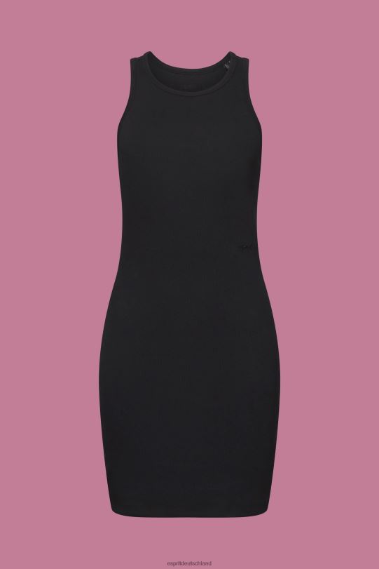 Frauen Esprit Schwarz Kleid aus geripptem Jersey Kleider 0BN00285