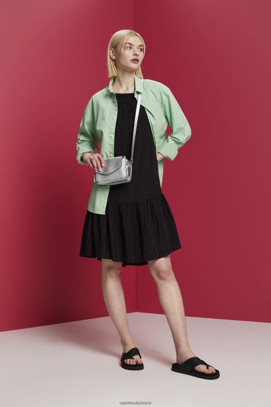 Frauen Esprit Schwarz Trägerkleid mit Kittel, Tencel Kleider 0BN00202