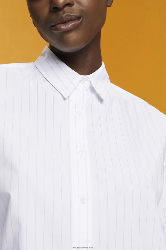 Frauen Esprit Weiß Hemdblusenkleid mit Nadelstreifen, 100 % Baumwolle Kleider 0BN00277