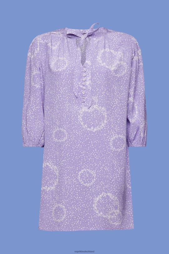 Frauen Esprit Weiß gemustertes Minikleid mit Fliege Kleider 0BN00230