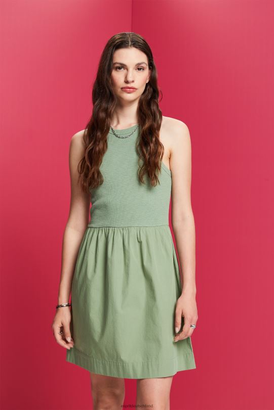 Frauen Esprit blasses Khaki Minikleid aus Stoffmix Kleider 0BN0070