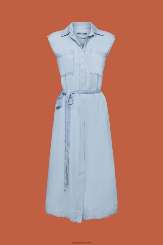 Frauen Esprit blaue helle Waschung Kleider gewebt Kleider 0BN00181