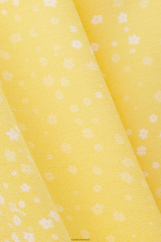 Frauen Esprit hellgelb gemustertes Minikleid mit Fliege Kleider 0BN00128
