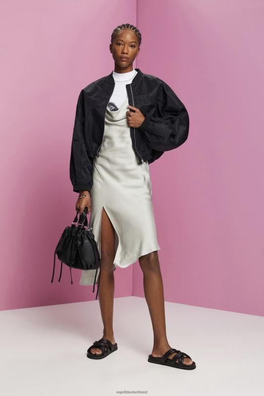 Frauen Esprit hellgrau Spitzen-Midikleid, Lenzing Ecovero Kleider 0BN00216