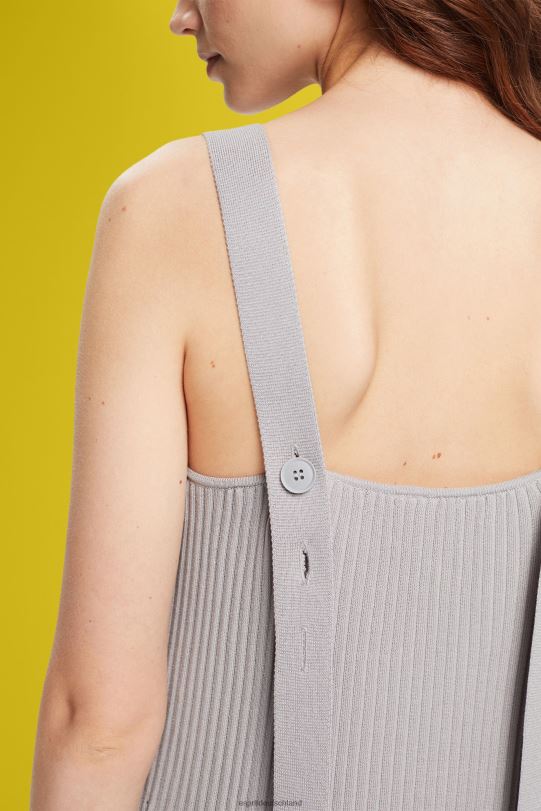 Frauen Esprit mittelgrau Kleid mit plissierten Trägern Kleider 0BN00490