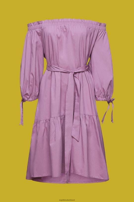 Frauen Esprit violett Schulterfreies Minikleid aus Popeline Kleider 0BN00180