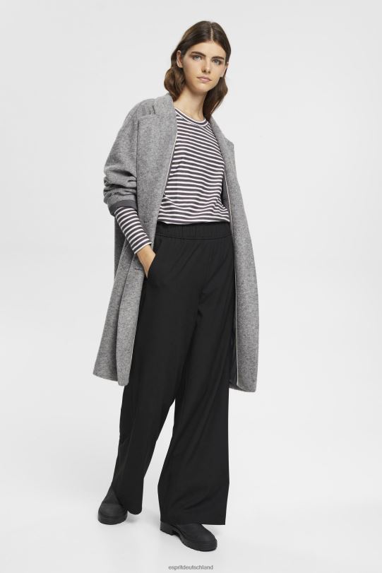 Frauen Esprit Anthrazit Gestreiftes Langarmshirt, 100 % Baumwolle lange Ärmel 0BN00250