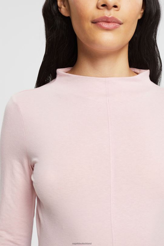 Frauen Esprit Hell-Pink Langarmshirt mit U-Boot-Ausschnitt lange Ärmel 0BN00368