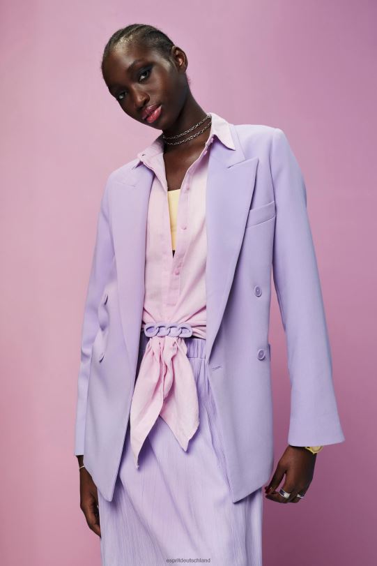 Frauen Esprit Lavendel Zweireihiger Blazer Mäntel 0BN00256