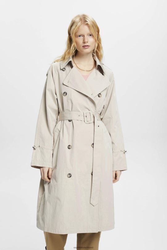 Frauen Esprit helles Taupe Zweireihiger Trenchcoat Mäntel 0BN00266