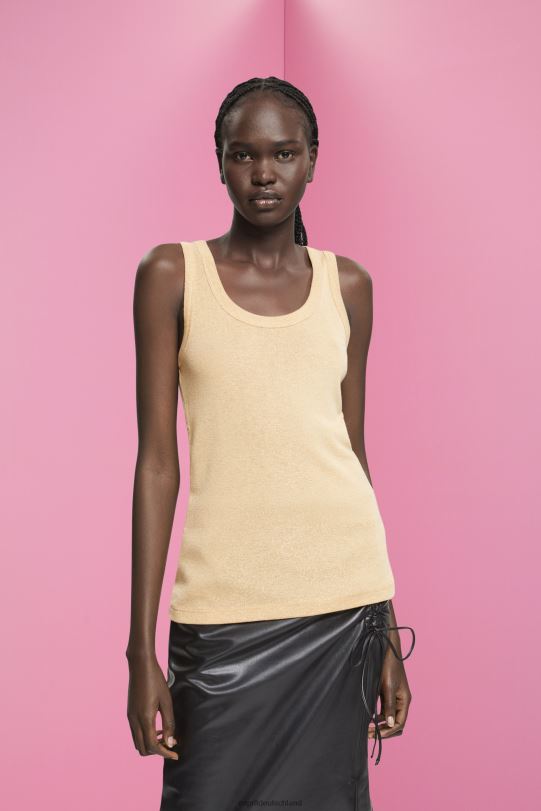 Frauen Esprit Gold Ärmelloses Glitzer-Top Panzer 0BN00404
