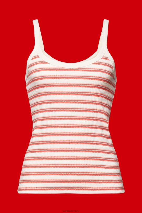 Frauen Esprit Pastellrosa Gestreiftes, geripptes Tanktop Panzer 0BN00103