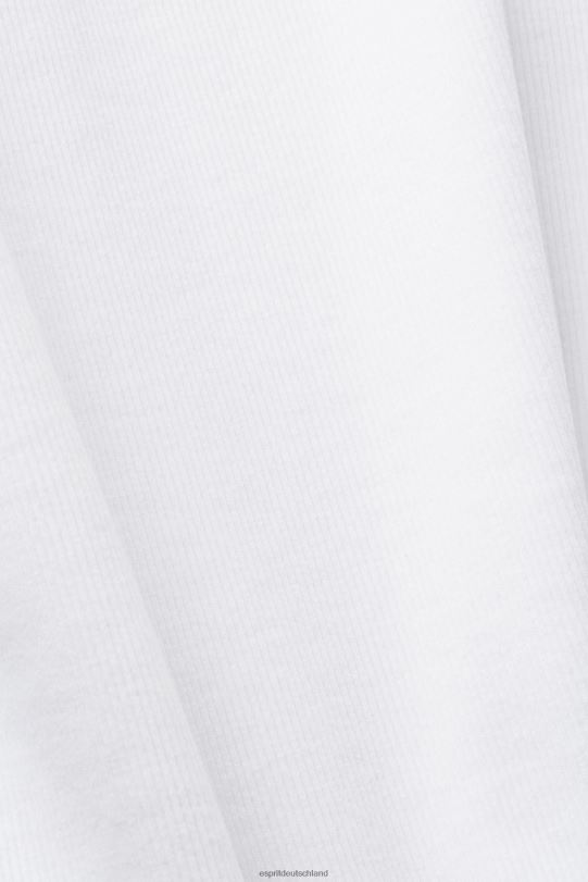 Frauen Esprit Weiß Geripptes Tanktop Panzer 0BN00281