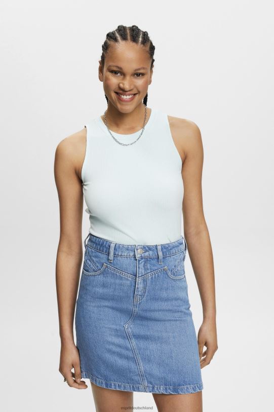 Frauen Esprit helles Aquagrün Geripptes Tanktop Panzer 0BN00303