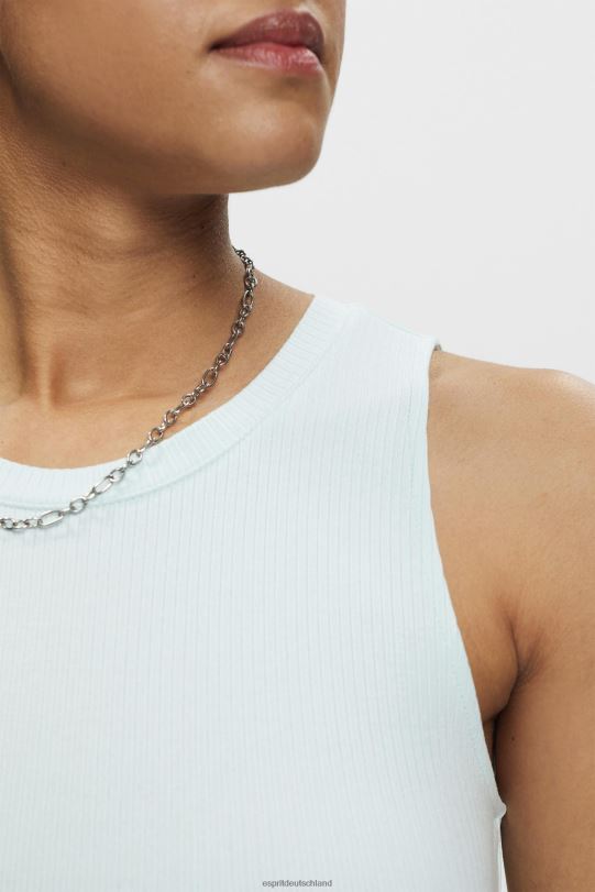 Frauen Esprit helles Aquagrün Geripptes Tanktop Panzer 0BN00303