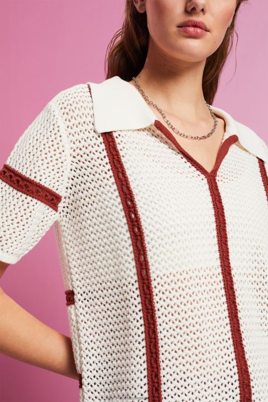 Frauen Esprit Eis Kurzarm-Polopullover Pullover 0BN00105