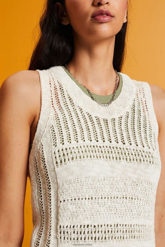 Frauen Esprit Eis Ärmelloser Mouline-Pullover aus Baumwollmischung Pullover 0BN00107