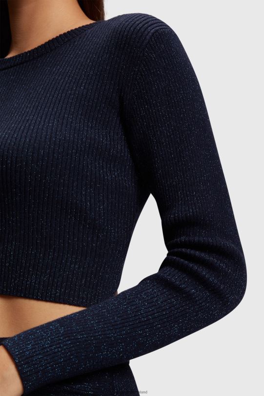 Frauen Esprit Marine Metallic-Pullover mit gedrehtem Rücken Pullover 0BN00358