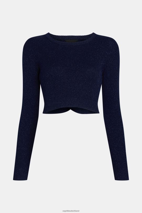 Frauen Esprit Marine Metallic-Pullover mit gedrehtem Rücken Pullover 0BN00358
