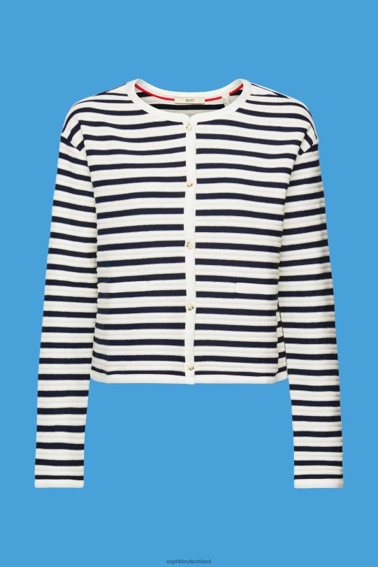 Frauen Esprit Marine gestreifte Strickjacke Pullover 0BN00448